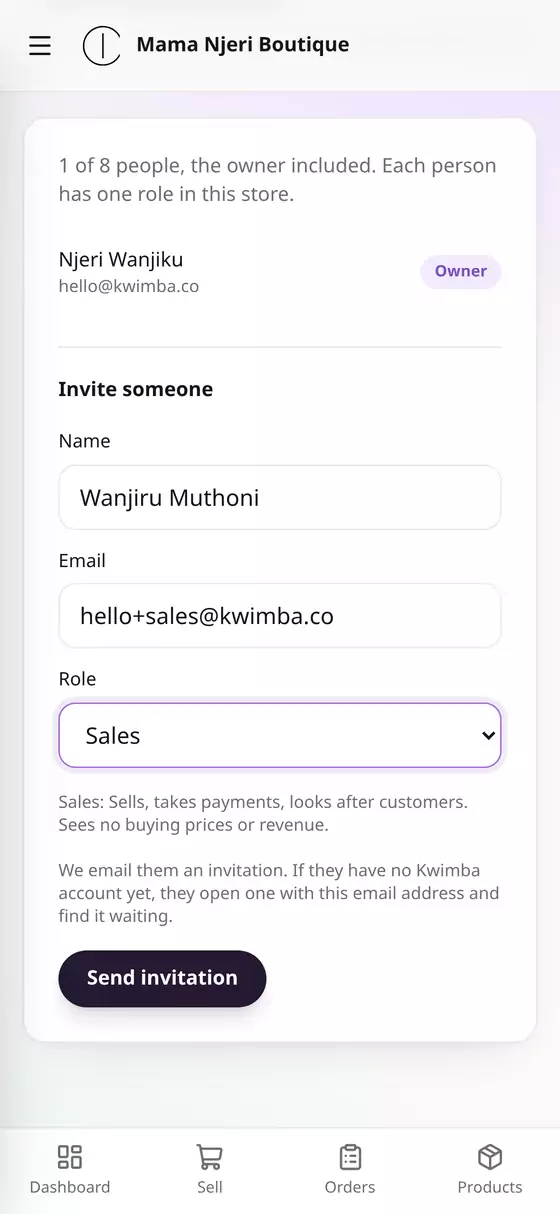 Inviting a salesperson