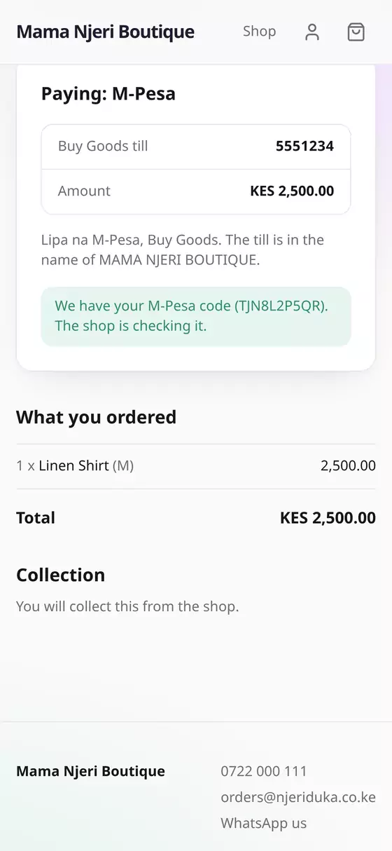 Code sent