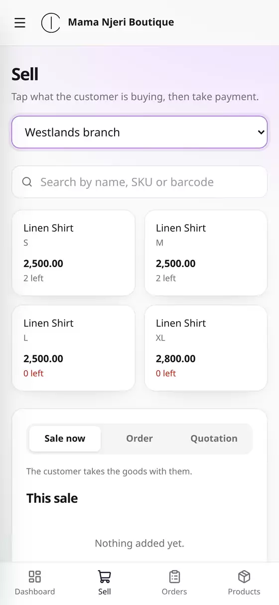 Selling at the branch