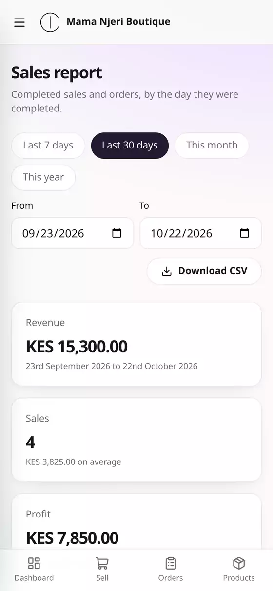 The sales report