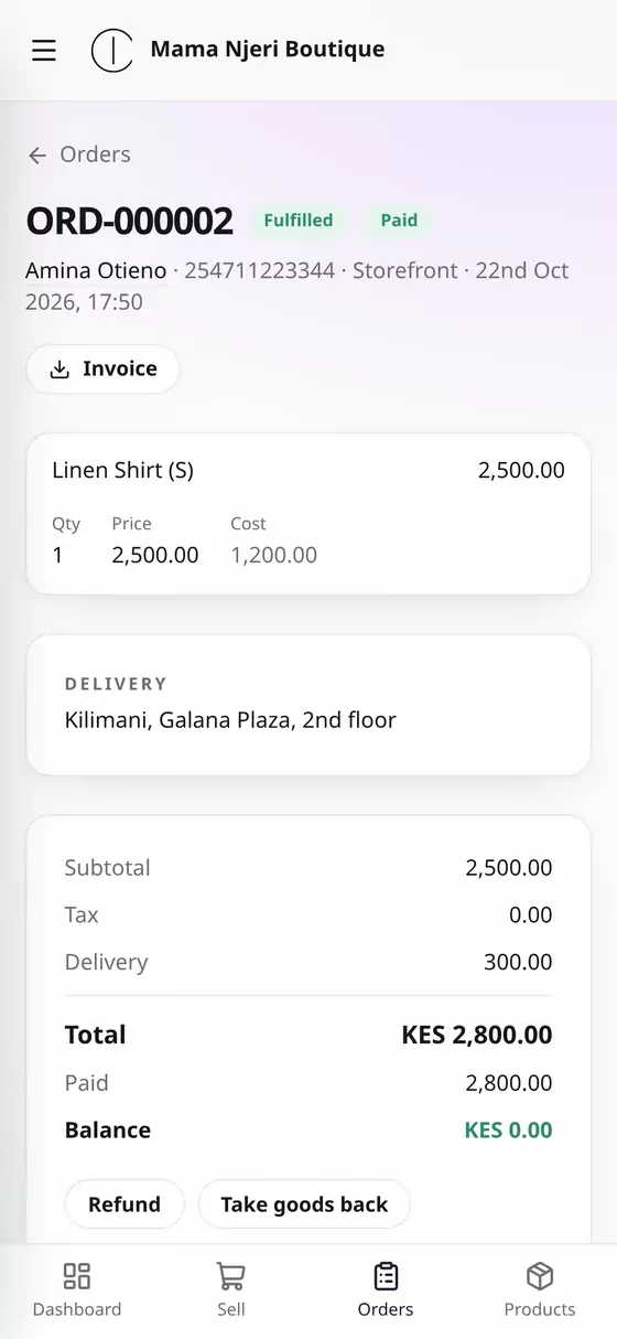 Fulfilled and paid