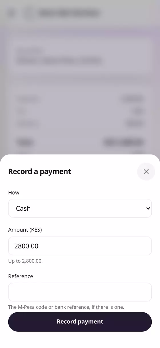 Recording the payment