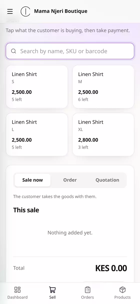 Stock after the sale
