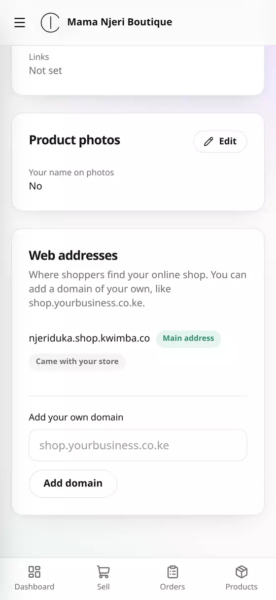 Web addresses